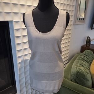 Belinda Robertson 85% Silk 15% Cashmere Long Tank Sweater Top, Soft Neutral Sz M